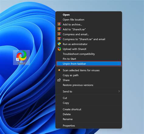 unpin apps from desktop.